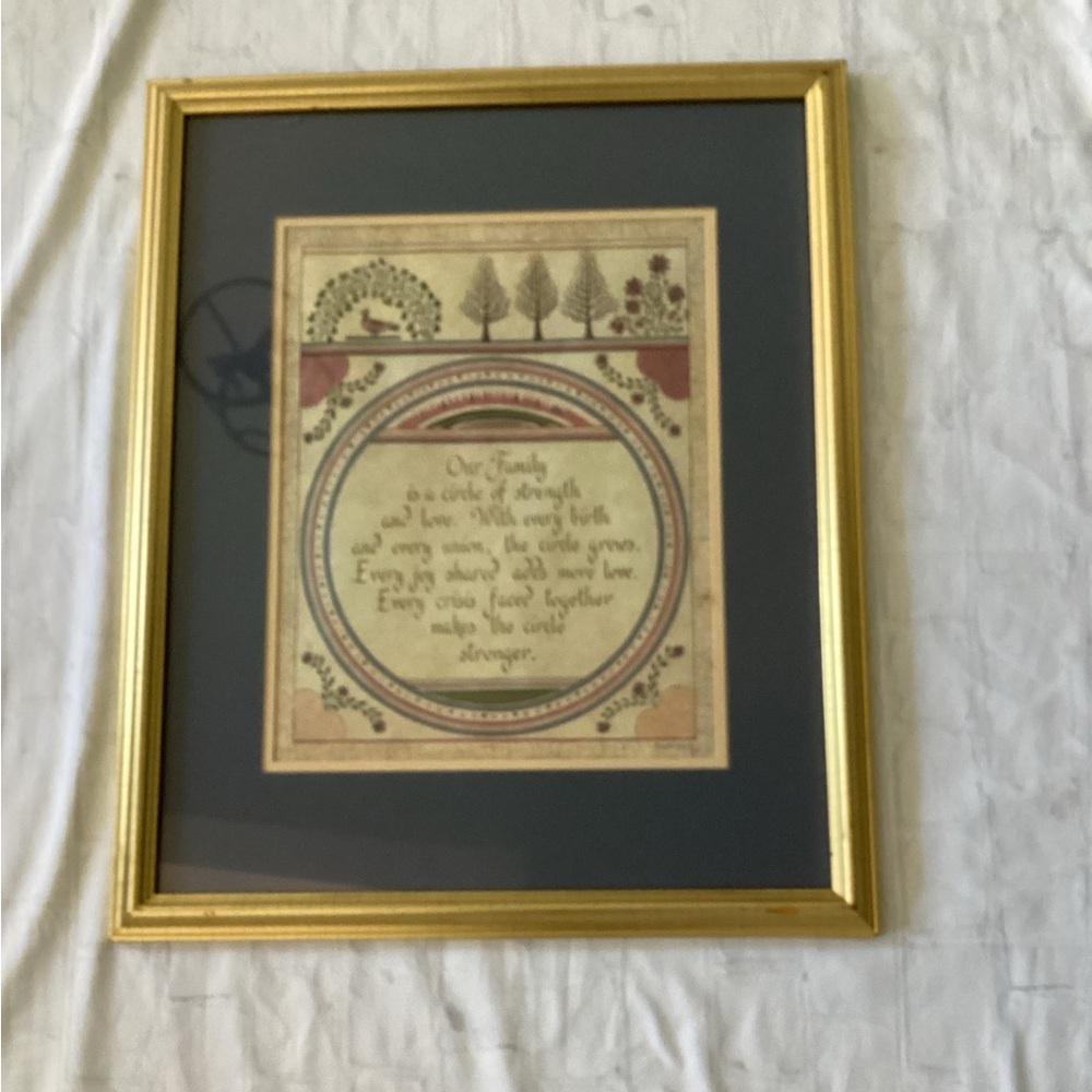 Framed Decorative Family Print in Gold Frame